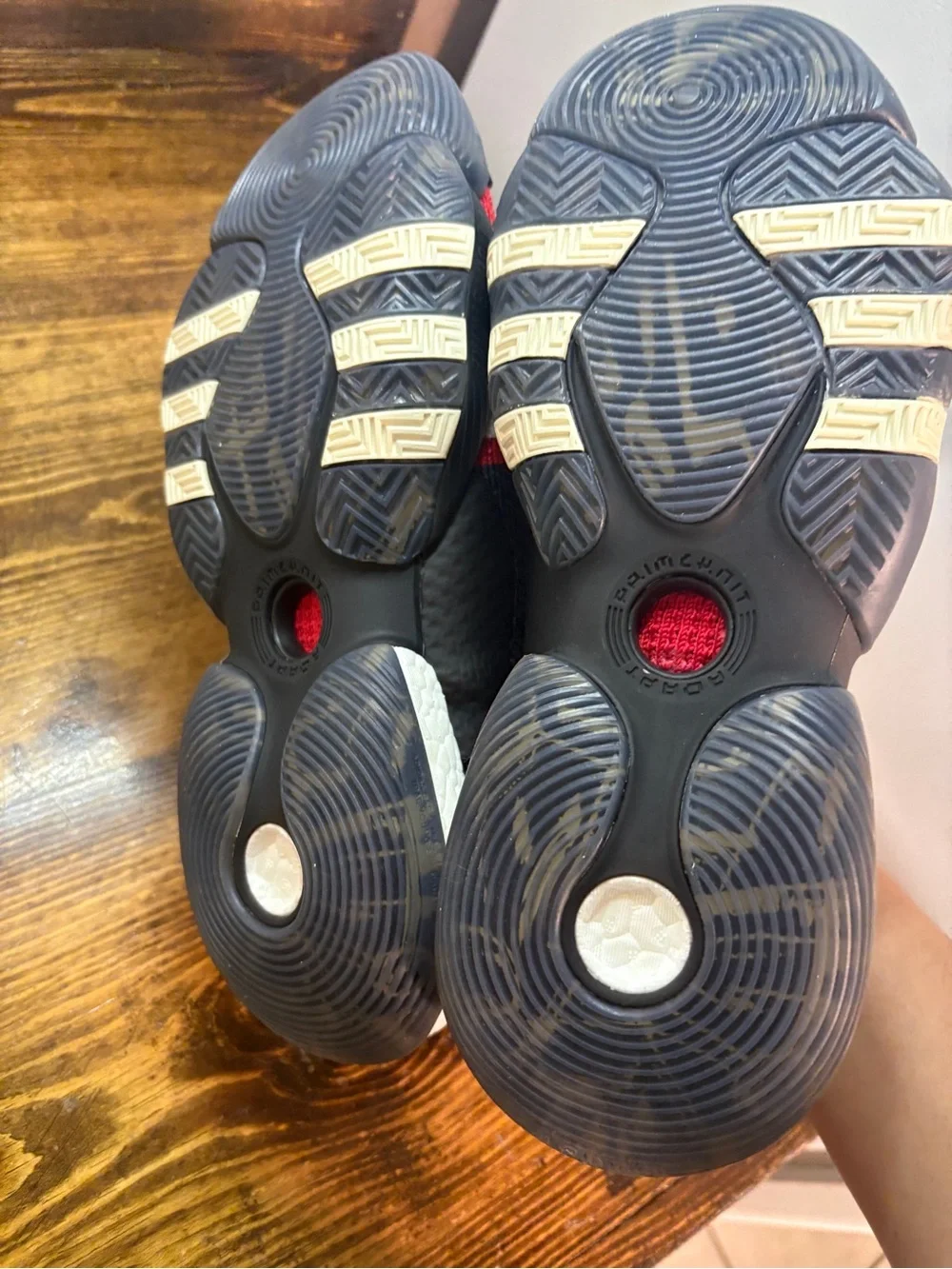 Adidas Red And Black Tennis Shoes Men Size 8.5